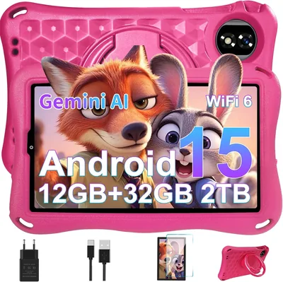 Tablette Android 9 pouces pour enfants, 15 GSM, 12 Go RAM + 32 Go ROM (TF 1 To), Octa-core, AI Gemini Touch, WiFi 5G, Widevine - Meilleur Prix