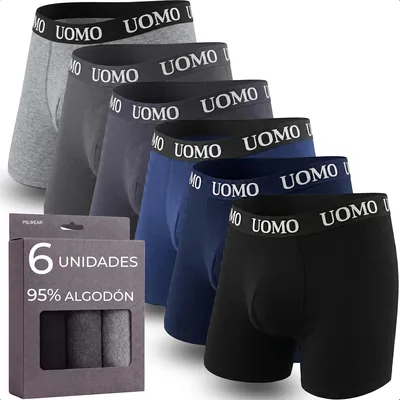 PSL WEAR Hombre Boxers Breves 95% Algodón Transpirable | Ajuste Ergonómico Elástico, Sin Etiqueta, Confort Diario y Deportivo Máx.