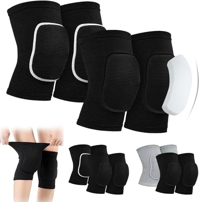 NIAWEA 4pzs Rodilleras Deportivas con Almohadilla Amortiguadora Engrosada para Hombre y Mujer, Mejora tu Rendimiento Deportivo
