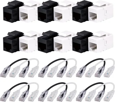 GeeekPi Keystone kabelhanteringsset med Cat6A RJ45 modul och patchkabel - Best Deal