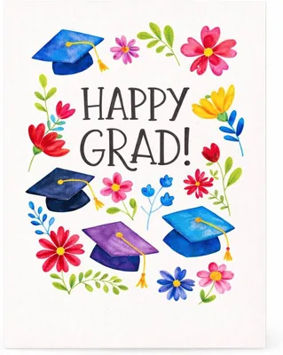 Graduation Greeting Card - Cute Floral Design for Her/Him