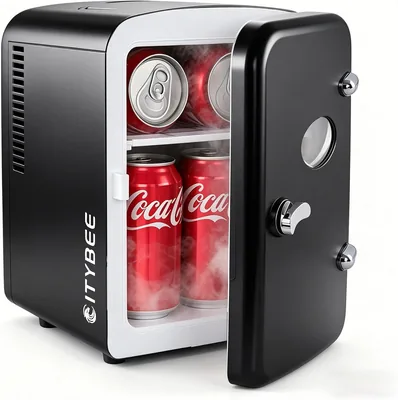Citybee Mini Kühlschrank - 4L Mini Kühlschrank mit Kühlung & Heizung - 220 V AC für Raumsteckdose & 12 V DC für Auto - Klein