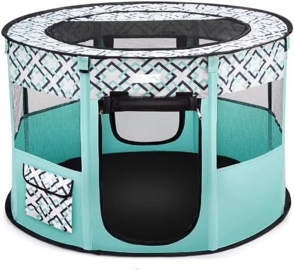 Pet Playpen Pop-Up Kennel Tent, 90x55cm Mesh, Skylight, for Cats Dogs Small Animals - Best Deal
