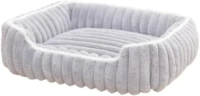 Amigo Dog Bed, Soft Plush Pet Sofa, Grey, 50x60x14cm (Best Deal)