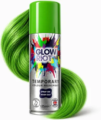 GLOW RIOT Green Hair Spray - Wash Out Colour