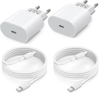 Ładowarka USB C, szybka ładowarka do iPhone'a, zestaw 2 sztuk, PD 25 W, kabel do szybkiego ładowania Apple