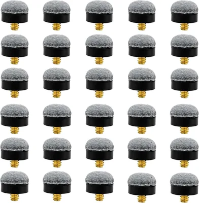 30 Pcs Pool Cue Tips Grey Blue Snooker Set with Glue Kit - Best Deal