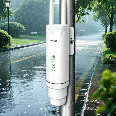 COMFAST Répéteur Wi-Fi Extérieur AC1200 avec Port Ethernet PoE 24V, IP66, Amplificateur Wi-Fi Dual Band 5G&2.4GHz, M
