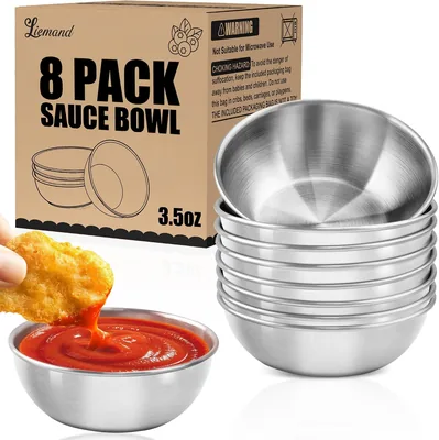 LIEMAND Stainless Steel Dipping Bowls - 8 Pack