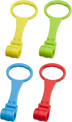YAPKOLV Set di 4 Anelli e Maniglie Grandi per Culla da Viaggio e Parco, 4 Colori. Manico Rimuovibile per il Bebè per Imparare - Best Deal