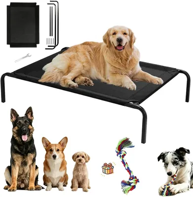 Allaceryvva Cama para Perro, Cama Elevada para Perro Extra Grande con Malla Transpirable y Lavable. (1, M (93x60x15cm))