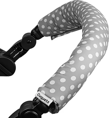 Protector de Manillar de Carrito - Cubierta Padded para Bebé, Gris con Puntos Blancos, 50 cm x 18 cm - Accesorios para Carritos