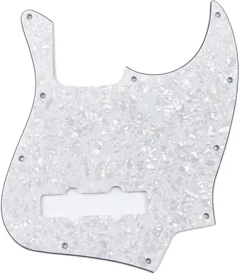 Golpeador de 4 cuerdas/10 agujeros para J Bass, reemplazo de placa para guitarras de bajo jazz estándar (perla blanca) - Mejor Oferta