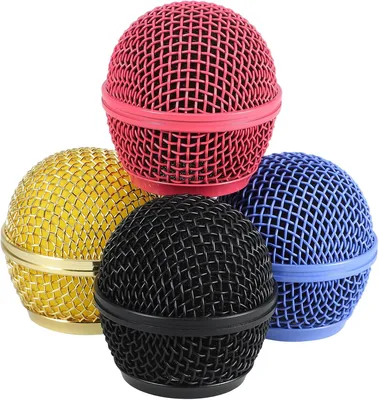 SilenRadawn Rejillas Metálicas para Micrófono 4 Piezas Cubierta Ajustable, Cabezal de Metal para Micrófonos Alámbricos e Inalámbricos