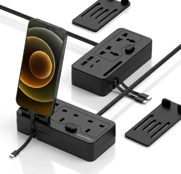 Universal Extension Cord, Power Strip 3 Way Multi Plug