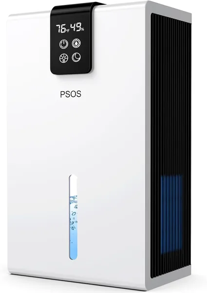 Dehumidifier 2800 ml Ultra Leise Elektrischer Feuchtigkeitsentfeuchter mit Automatischem Abschaltmechanismus, 7-Farben Licht, für Keller