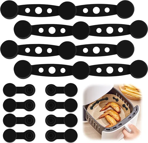 Talifoca 12 Pezzi Magneti in Silicone per Friggere all'Aria, Magneti per Fissare Forno a Carta all'Air Fryer, Magneti per Air Fryer