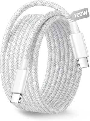 USB C Kabel för snabbt laddning 100W, 3 meter, Braidad Nylon, Typ C PD 3.0