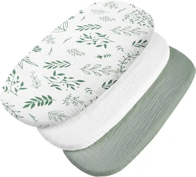 Set di lenzuola per lettino Medi Partners 3 pezzi - 100% Muslin - Fodera per materasso e lenzuolo per culla