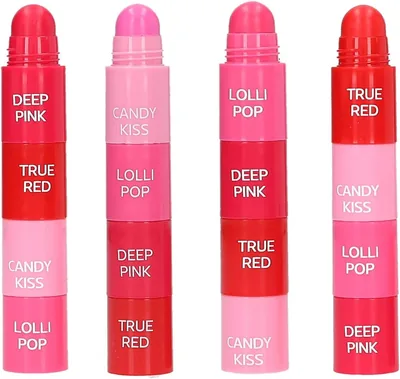 Depesche 14075 TOPModel Candy Glam Tinted Lipbalm - zestaw do pielęgnacji ust, 4 kolory, Best Deal