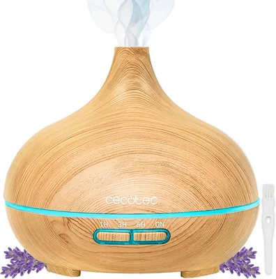 Humidificador Cecotec Ultrasonico - Difusor de Aromas Puros 300 Yang. 300 ml, 7 LED Colores, Manual o Automático