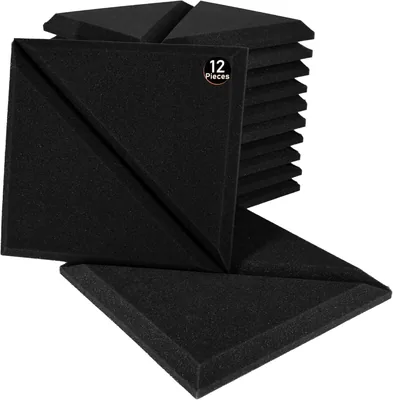 أكوستيك موشن® لوحات الفوم الصوتية، تصميم خط مربع، 30x30x3 سم، لاصقة ذاتياً، للاستوديوهات والتسجيل