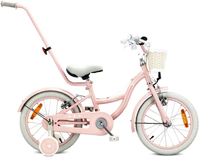Sun Baby Florer Bik 14/16 Inch, Retro Cykel för Barn - Flicka 3-6 År, Maximalt 50kg - V-Brakar, Stöttväggar