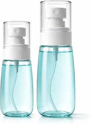 Kit com 2 Frascos Spray 60ml e 100ml - Névoa Ultrafina, À Prova de Vazamento, Recarregável, Botão Largo Anatômico - Melhor Preço