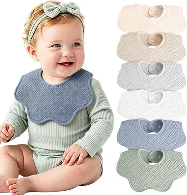 Baberos para Niño, Babero de Algodón 100%, Absorbente, Ideal para Dentición