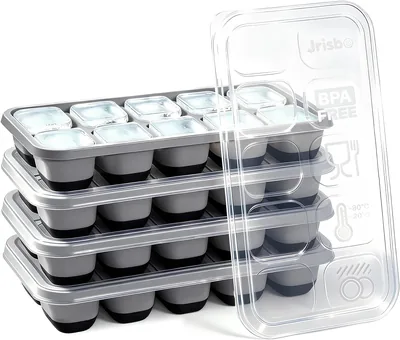 Stampi per Ghiaccio in Silicone BPA Free, 4 Forme con Coperchio