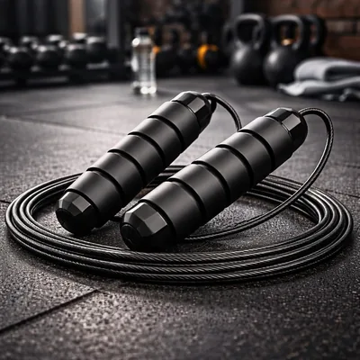Corda de Pular Profissional Ajustável em Aço com Rolamentos de Esferas, Cabo Anti-Emaranhado e Alças Ergonômicas com Espuma - Melhor Oferta