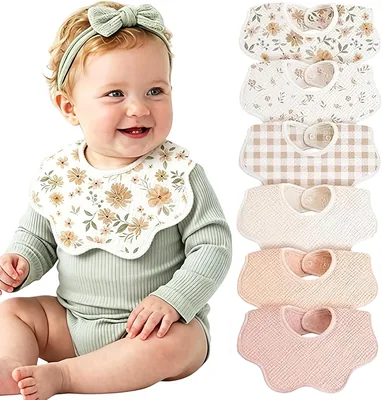 Baberos para Niño, 100% Algodón, Absorbentes, Ideales para Dentición, Niñas