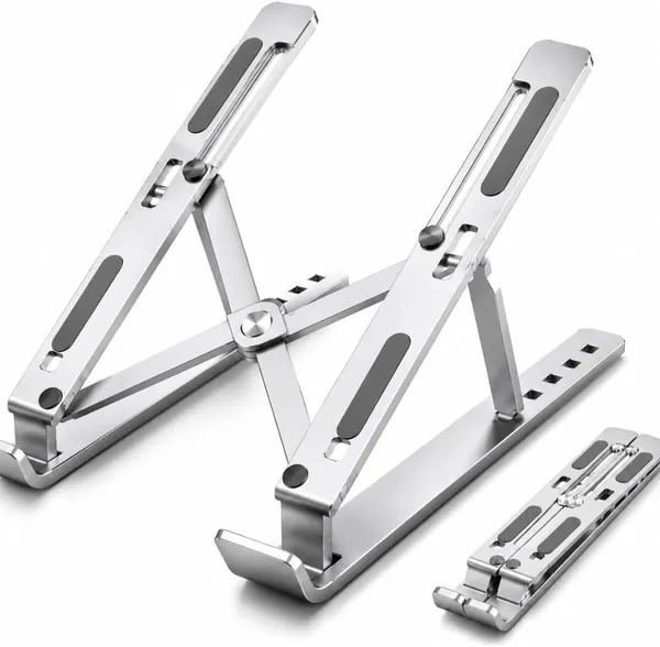 Suporte Ergonômico para Notebook e Tablet em Alumínio Ajustável e Dobrável com Base Antiderrapante - Compatível com MacBook, Lenovo, Dell, etc. | Best Deal