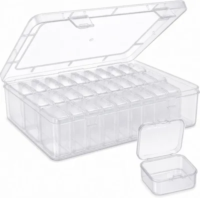 Caja Organizadora Acrílica con 30 Cajitas Transparentes, 21.4×17×6 cm | Organizador para Joyas