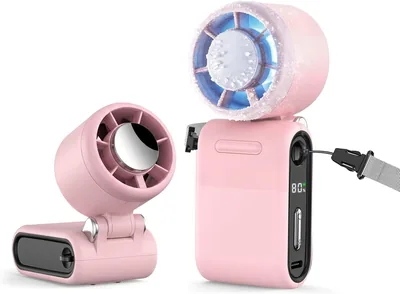 MERTTURM Mini Handheld Fan - Ice Cooling, 10hr Runtime, Adjustable Speed, LED Display - Best Deal