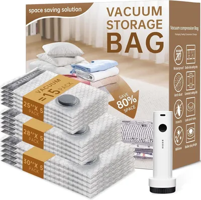 Travel Vacuum Bags 15 Pack - 10% Off