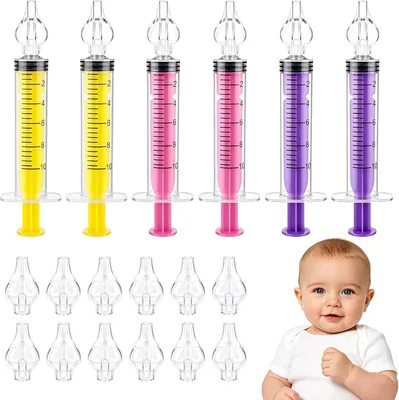 6PCS Irrigador Nasal de Jeringa para Niños, Limpiador Nasal Bebé, 10 Cabezales Silicona (22% Off)