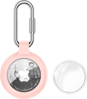 AK Caset för Apple AirTag 2.gen/1.Gen Skruvkappe Karabiner, AirTag Nyckelhulna, Vattenkraftig och Lätt Silikonskyddscase