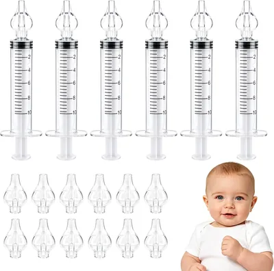 Irrigador Nasal de Jeringa para Niños 6PCS, Limpiador Nasal Bebé, Cabezales de Silicona