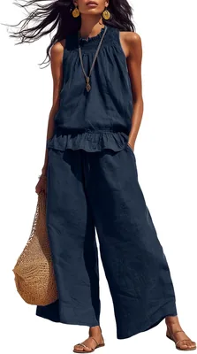 Tanming Women's Linen 2 Piece Outfit Best Deal