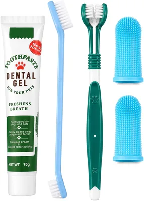 Dog Toothbrush Kit - Finger Brush & Paste, Teeth Cleaning Deal