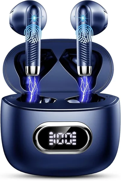 Drésac Wireless Bluetooth Headphones avec bass HI-Fi Stereo, couleurs 3 couleur - Bleu Clair, Noir Blanc, Rouge, sans cas ou avec caisse de protection