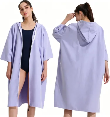 QKTYB Poncho Towel Men Women 2-Way Zip Microfibre Surf Best Deal
