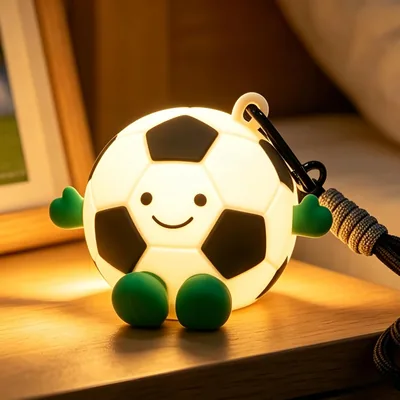 Gemmac Fußball Nachtlicht Kinder Anhänger, Kawaii RGB Fußball Lampe Deko | USB Silikon Dimmbare Baby Stilllicht, Touch Nacht Best Deal