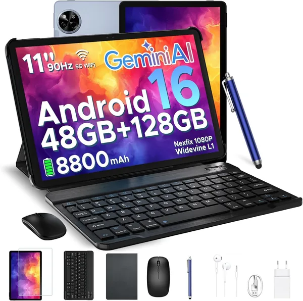 P11 Android 16 Tablet 11 pulgadas, 48GB RAM + 128GB ROM/2TB TF, 90Hz, T7250 Octa-Core, 8800mAh, 13MP+5MP, AI Gemini, Widevine L - 28% de descuento