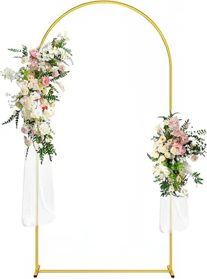 Beauty Gold Wedding Arch Backdrop Stand, 6FT Metal Arch, Easy Balloon Assembly