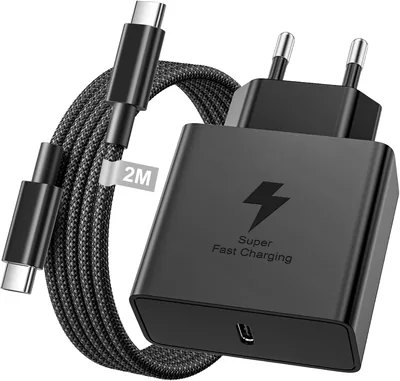 Chargeur USB C 45W pour Samsung avec câble - Compatible Galaxy S26 et autres modèles