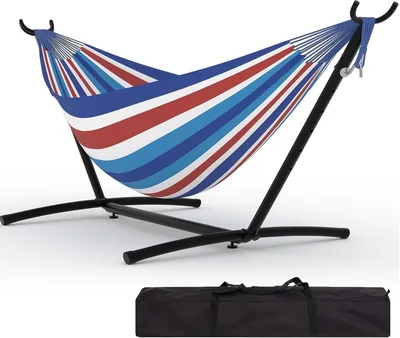 Hamaca Portátil Garvee para 2 Personas, Resistente al Peso de 450 lbs con Pie Stand - Ideal para Jardín, Playa y Acampada al Aire Libre - B