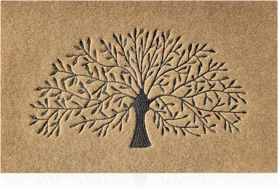 AAZZKANG Brown Door Mat Non Slip Outdoor Front Door Mat Tree of Life Doormat