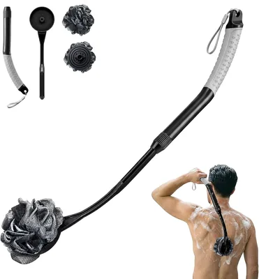 Loofah with Handle - Retractable Shower Exfoliator for Skin Health
